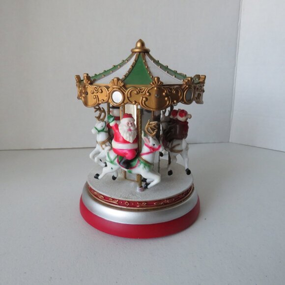Vintage Christmas Carousel Merry Go Round PAC Pan-Asian Creations Santa WORKS - Picture 3 of 8